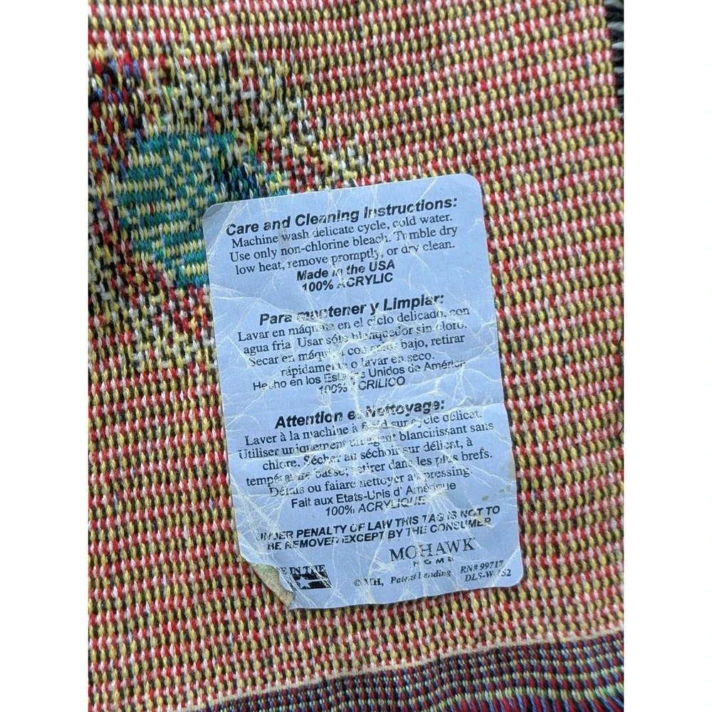 CHRISTMAS Snowman Throw Blanket‎ Tapestry  48x53 Fringe Mohawk Vintage